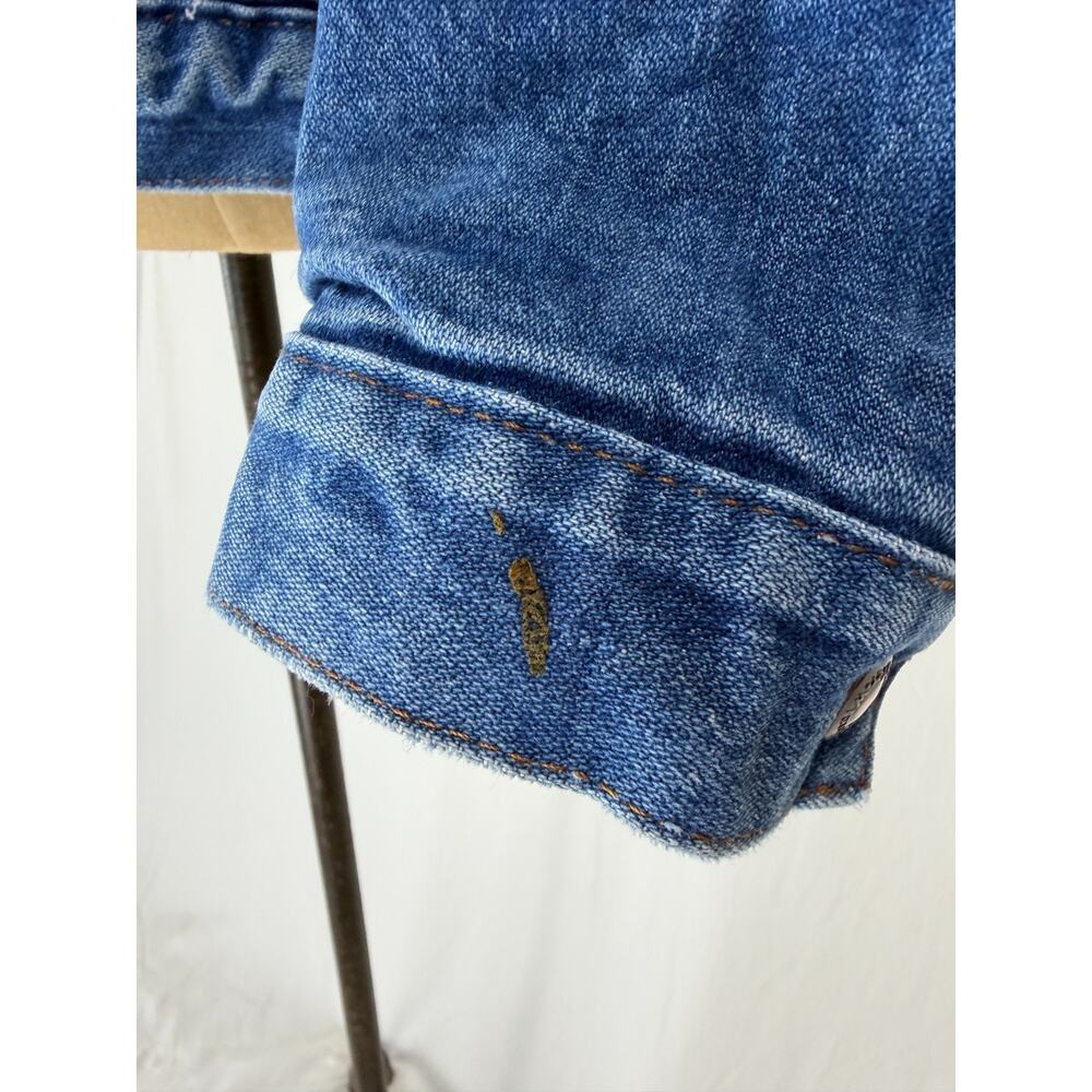 90's Vintage WRANGLER Sherpa Lined Denim Jacket Men's Trucker MEDIUM #0101 - Picture 10 of 16
